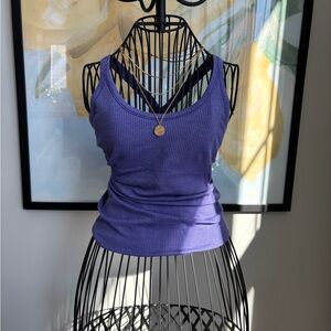 lululemon athletica Purple Ribbed Scoop Tank